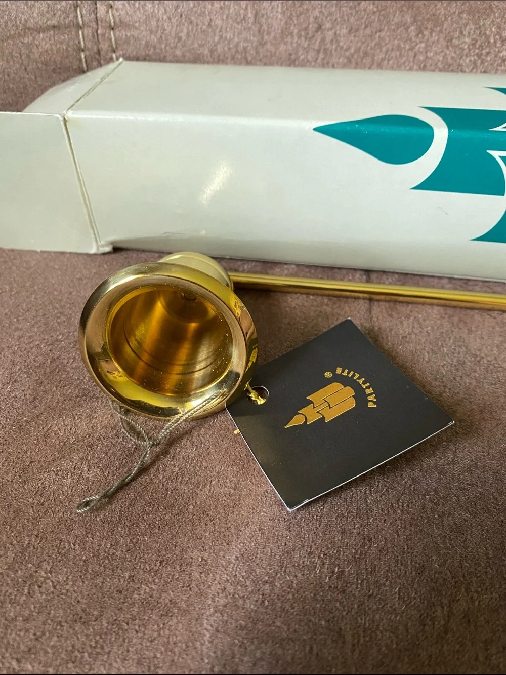 PartyLite Brass Candle Snuffer with Long Handle